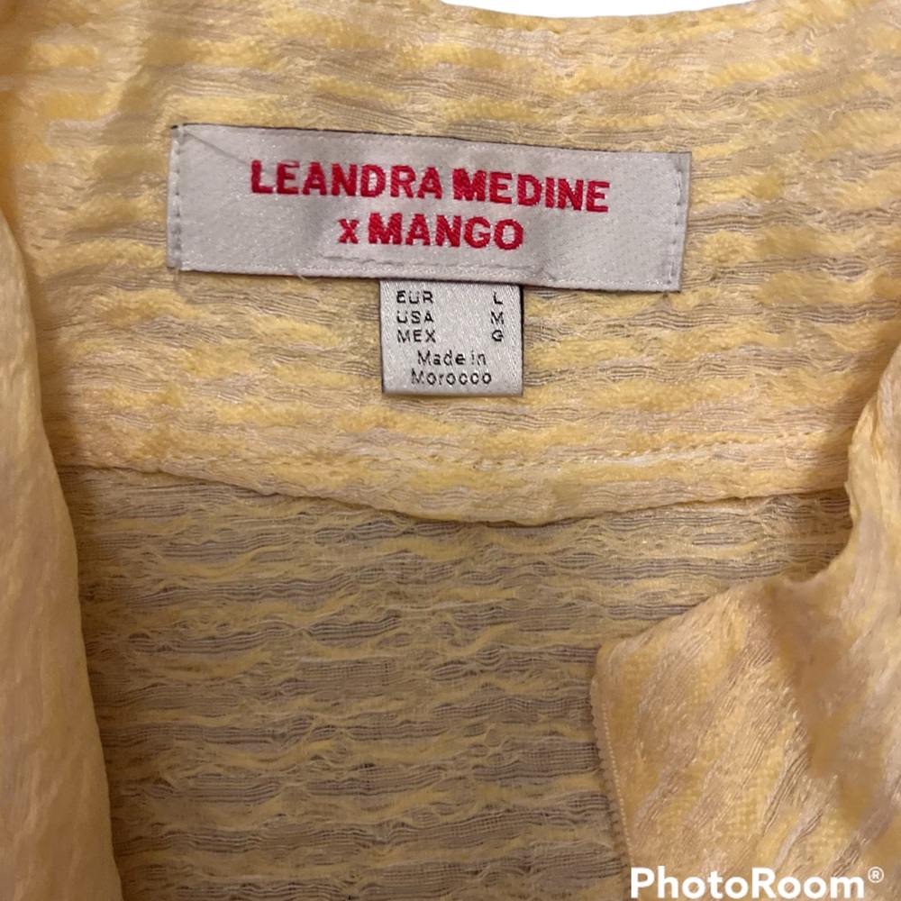 Mango X Leandra Medine Yellow Zip Texture Top Med… - image 6